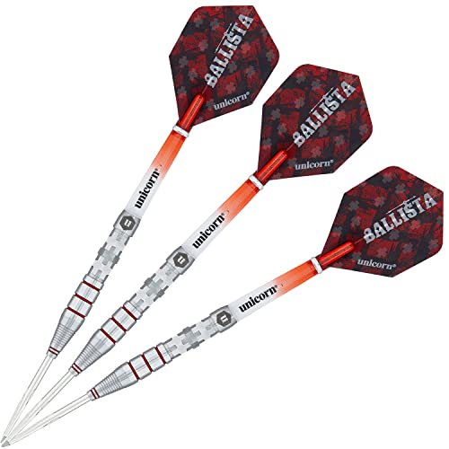 ‎Unicorn Steel Tip Darts Set | Ballista | 90% Natural Tungsten Barrels & Volute Points | 21g, 22g, 23g, 24g, 25g or 26g