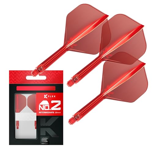 Target Darts K Flex Integrated Dart Flights And Shafts, No.2 | Pack Of 3 K-Flex - No2, Kflex All In One Moulded Dart Flight & Stem Lengths: Short, Intermediate & Medium | Professional Dart Accessories