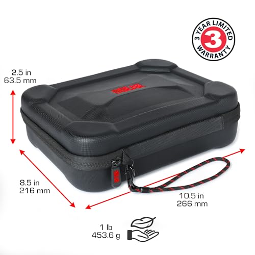 USA Gear XL Semi Hard Shell Dart Case - Storage Protective Case for 15 Piece Dart Set, Tips, Flights and Shafts, and More Accessories - Locking Foam Design for Soft and Steel Tips - Black