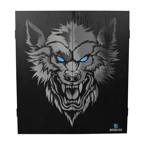 RUTHLESS Dart Board Cabinet | Professional Heavy Duty Square Black Dartboard Storage