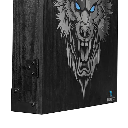 RUTHLESS Dart Board Cabinet | Professional Heavy Duty Square Black Dartboard Storage
