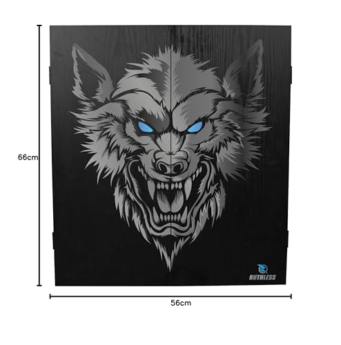 RUTHLESS Dart Board Cabinet | Professional Heavy Duty Square Black Dartboard Storage