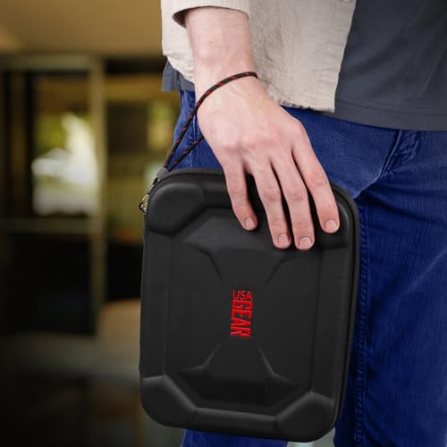 USA Gear XL Semi Hard Shell Dart Case - Storage Protective Case for 15 Piece Dart Set, Tips, Flights and Shafts, and More Accessories - Locking Foam Design for Soft and Steel Tips - Black