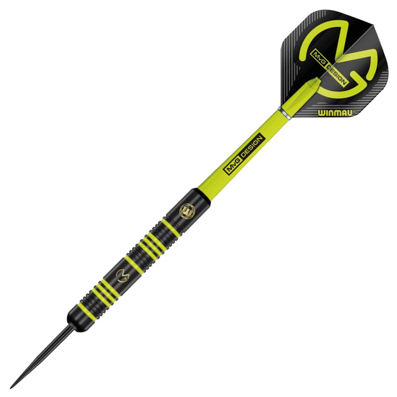 WINMAU Michael Van Gerwen MvG Ambition Professional Brass Darts Set with Flights and Shafts Available in Steeltip and Softip