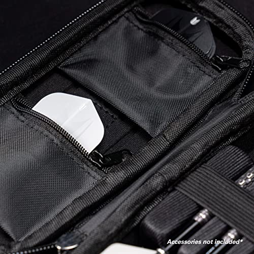 TARGET Darts Takoma Dart Case Wallet, Regular Size, Blue | Store 3 Fully Assembled Darts & Accessories | Dart Holder with Zip Lock Pouches, Store Flights, Shafts & Swiss Points