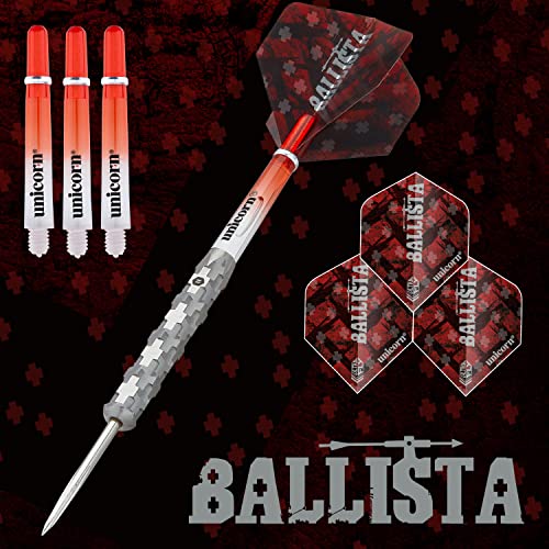 ‎Unicorn Steel Tip Darts Set | Ballista | 90% Natural Tungsten Barrels & Volute Points | 21g, 22g, 23g, 24g, 25g or 26g