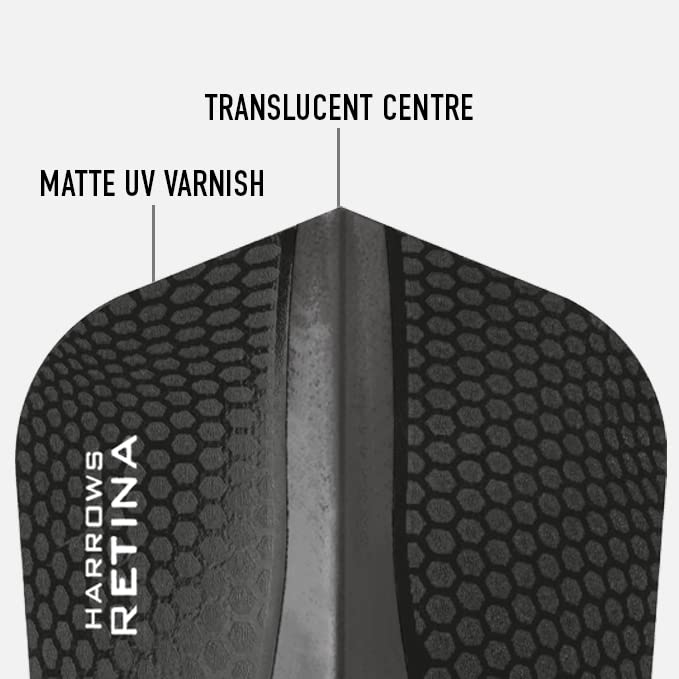 Harrows Retina | Set of 5 Premium Extra Strong 100 Micron Dart Flights in Standard Shape (15 Flights)