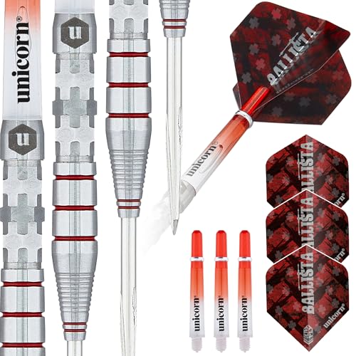 ‎Unicorn Steel Tip Darts Set | Ballista | 90% Natural Tungsten Barrels & Volute Points | 21g, 22g, 23g, 24g, 25g or 26g
