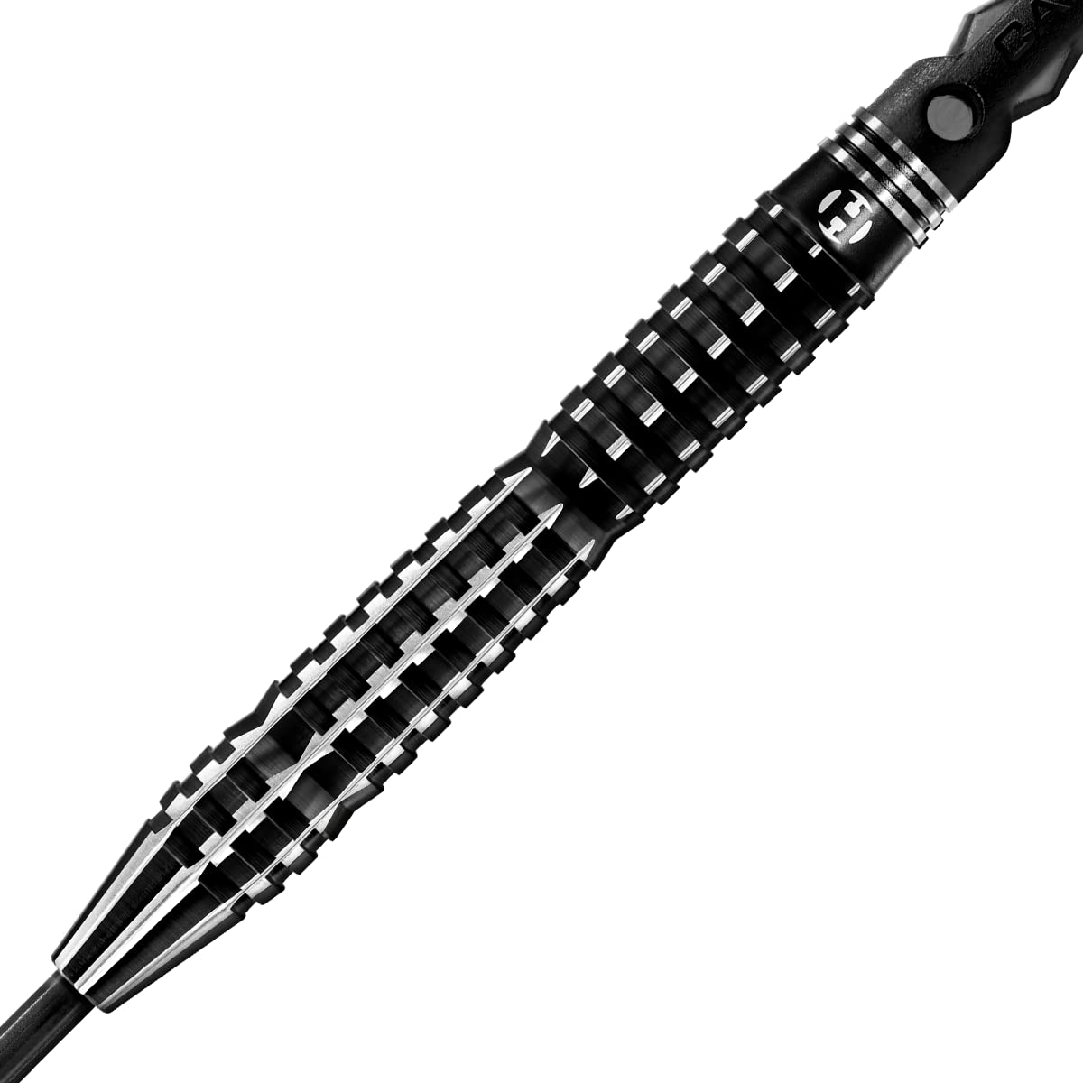 Harrows Black Knight 90% Tungsten Steel Tip Darts Set, 21g - 26g - Includes Black Carbon ST Midi Shafts & Micron Black Knight Flights
