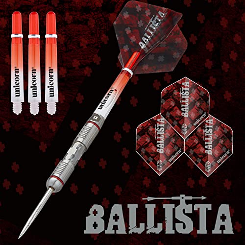 ‎Unicorn Steel Tip Darts Set | Ballista | 90% Natural Tungsten Barrels & Volute Points | 21g, 22g, 23g, 24g, 25g or 26g
