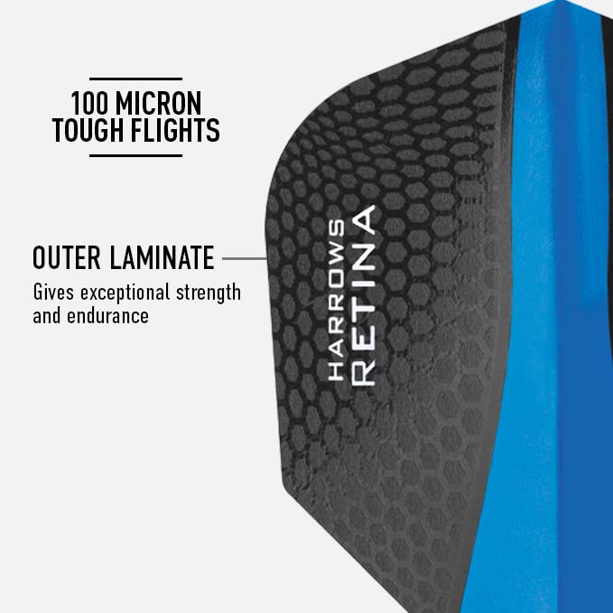 Harrows Retina | Set of 5 Premium Extra Strong 100 Micron Dart Flights in Standard Shape (15 Flights)