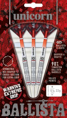‎Unicorn Steel Tip Darts Set | Ballista | 90% Natural Tungsten Barrels & Volute Points | 21g, 22g, 23g, 24g, 25g or 26g