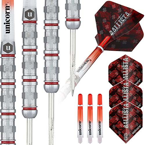 ‎Unicorn Steel Tip Darts Set | Ballista | 90% Natural Tungsten Barrels & Volute Points | 21g, 22g, 23g, 24g, 25g or 26g