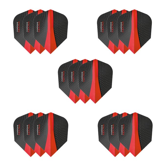 Harrows Retina | Set of 5 Premium Extra Strong 100 Micron Dart Flights in Standard Shape (15 Flights)