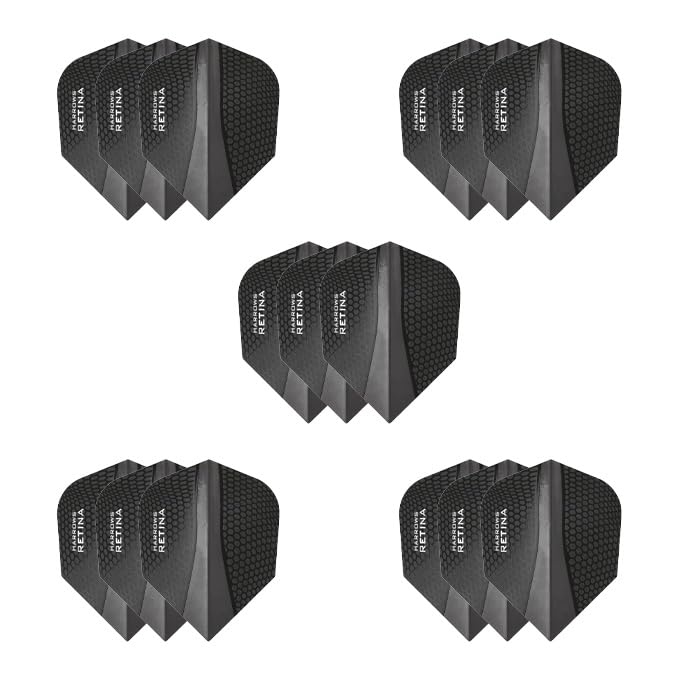 Harrows Retina | Set of 5 Premium Extra Strong 100 Micron Dart Flights in Standard Shape (15 Flights)