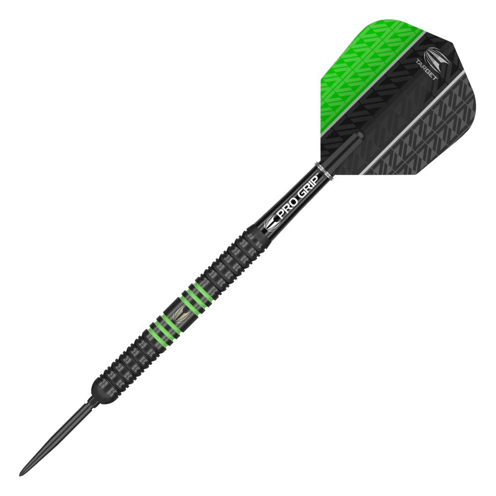 Target Darts Vapor 8 Black Green 80% Tungsten Swiss Point Steel Tip Darts Set