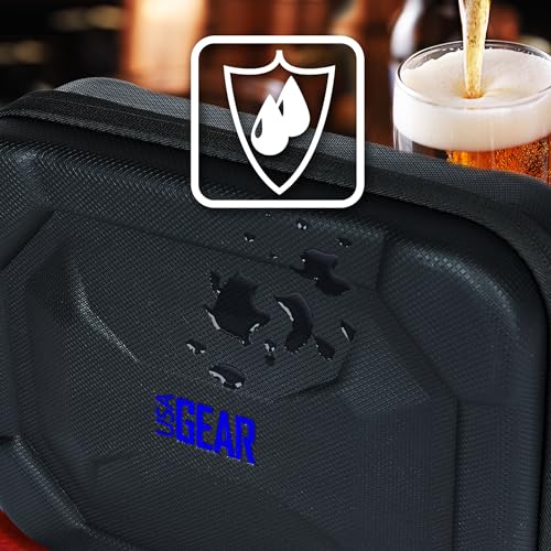 USA Gear XL Semi Hard Shell Dart Case - Storage Protective Case for 15 Piece Dart Set, Tips, Flights and Shafts, and More Accessories - Locking Foam Design for Soft and Steel Tips - Black