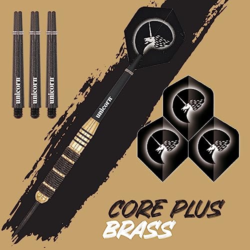 Unicorn Steel Tip Darts Set | Core Plus | Authentic 100% Brass Barrels