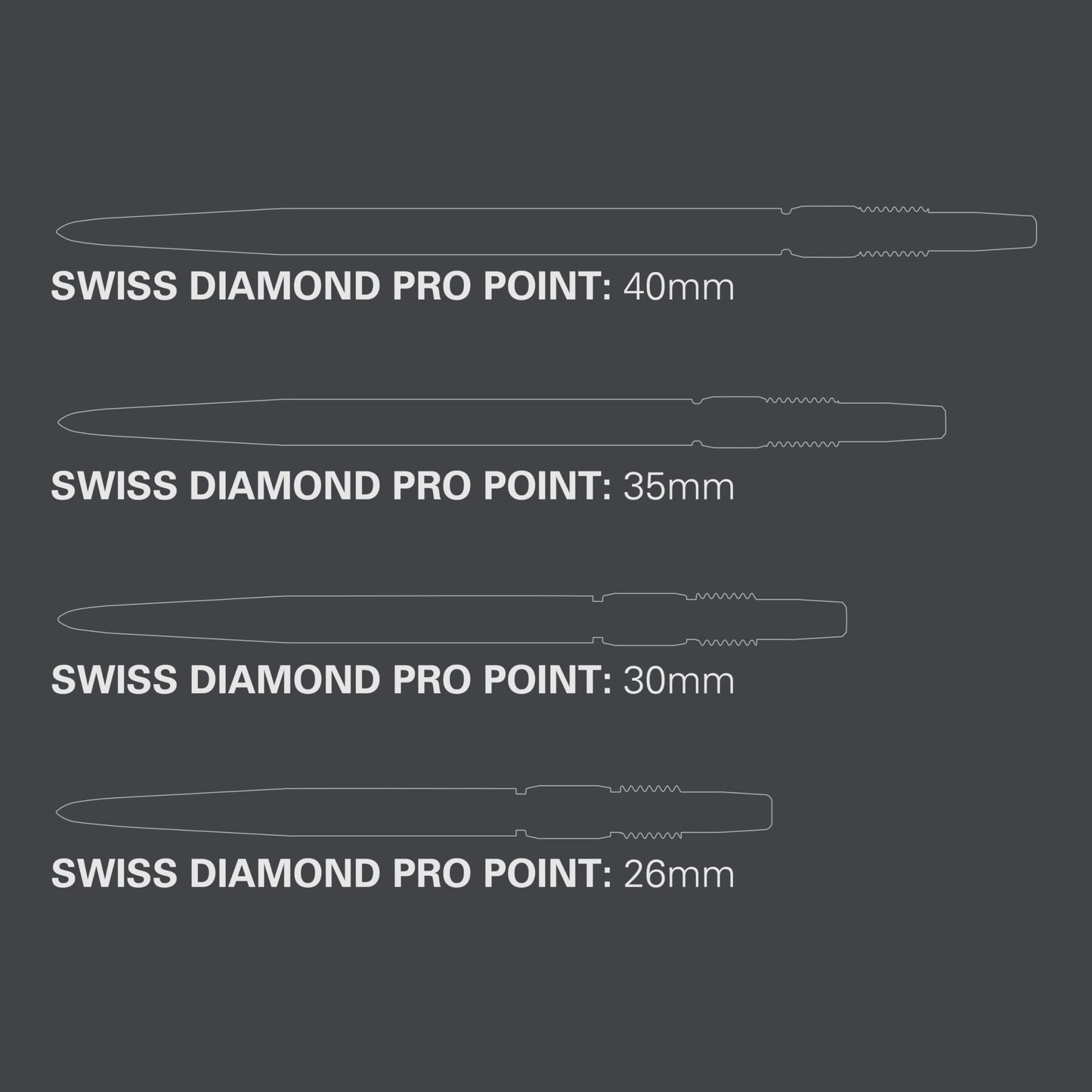 TARGET Darts Swiss Points, Diamond Pro Swiss Point Dart Tips (3 Pack Set of Tips) Change Dart Points, Professional Darts Accessories