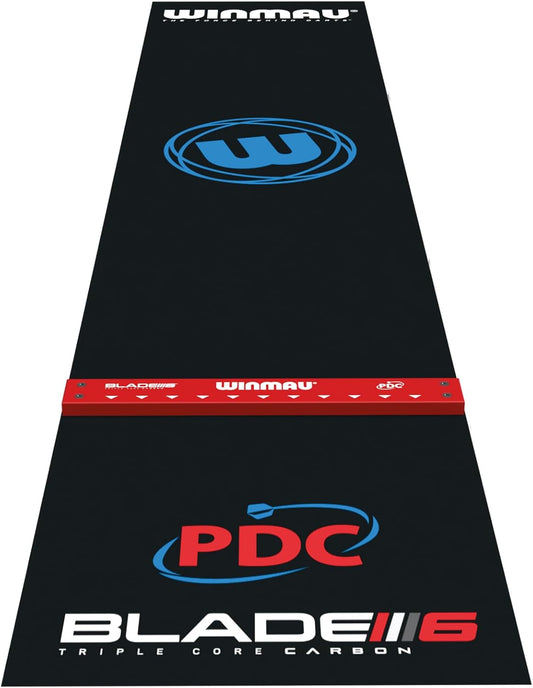 WINMAU Darts Mat - Pro Zone Precision PVC Dart Mat with Raised Integrated Oche Line for Steel Tip - Floor Protection for Dart Board