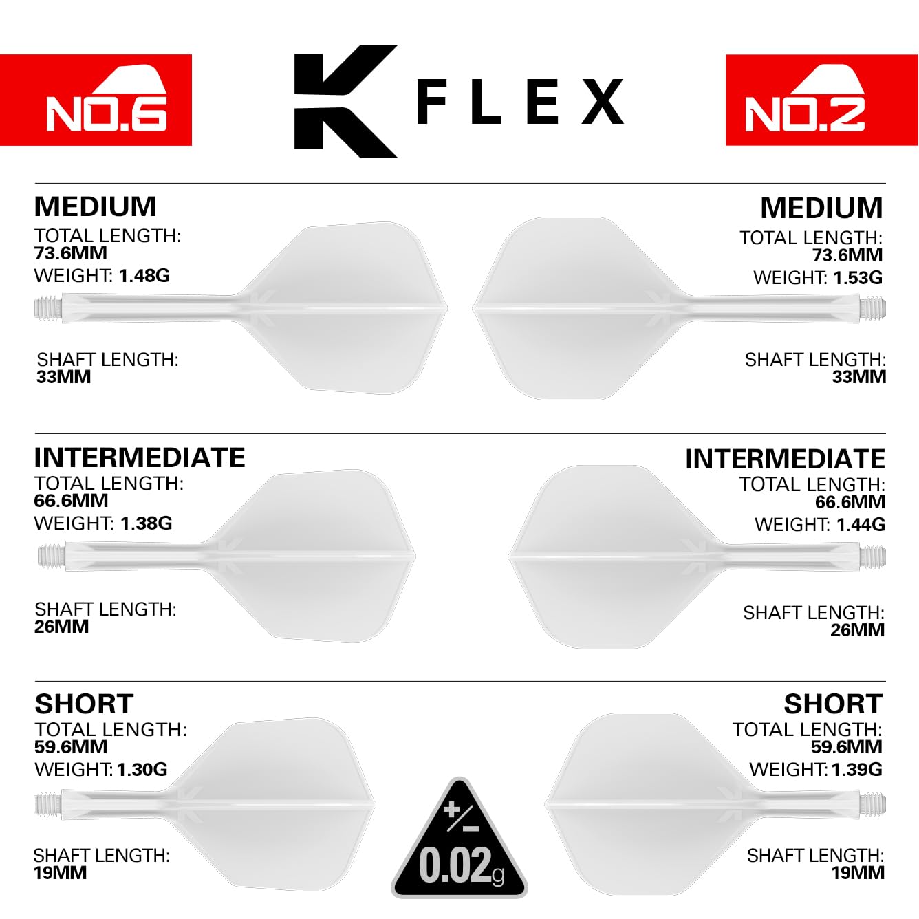 Target Darts K Flex Integrated Dart Flights And Shafts, No.6 | Pack Of 3 K-Flex - No6, Kflex All In One Moulded Dart Flight & Stem Lengths: Short, Intermediate & Medium | Professional Dart Accessories