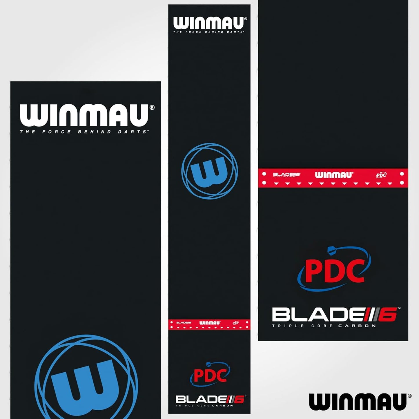WINMAU Darts Mat - Pro Zone Precision PVC Dart Mat with Raised Integrated Oche Line for Steel Tip - Floor Protection for Dart Board