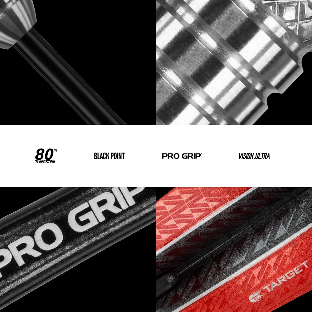 Target Darts Vapor 8 Titanium Nitride 80% Tungsten Steel Tip Darts Set