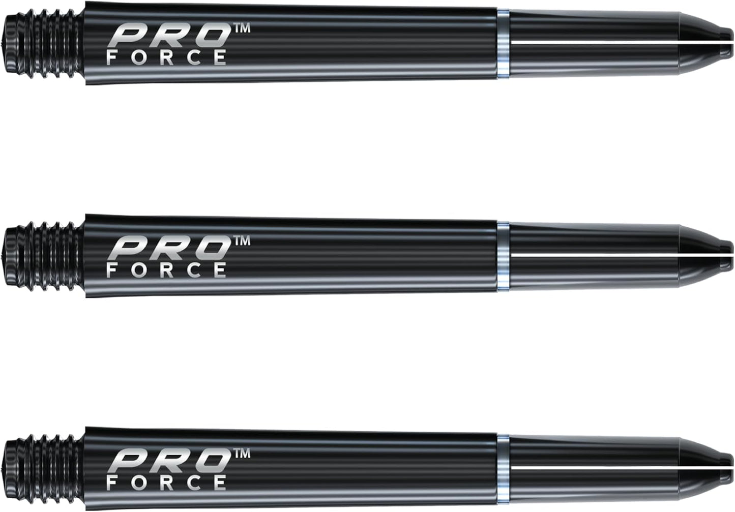Pro-Force Black Medium Nylon Ring Grip Dart Stems (Shafts) - 10 sets per pack (30 dart stems in total)