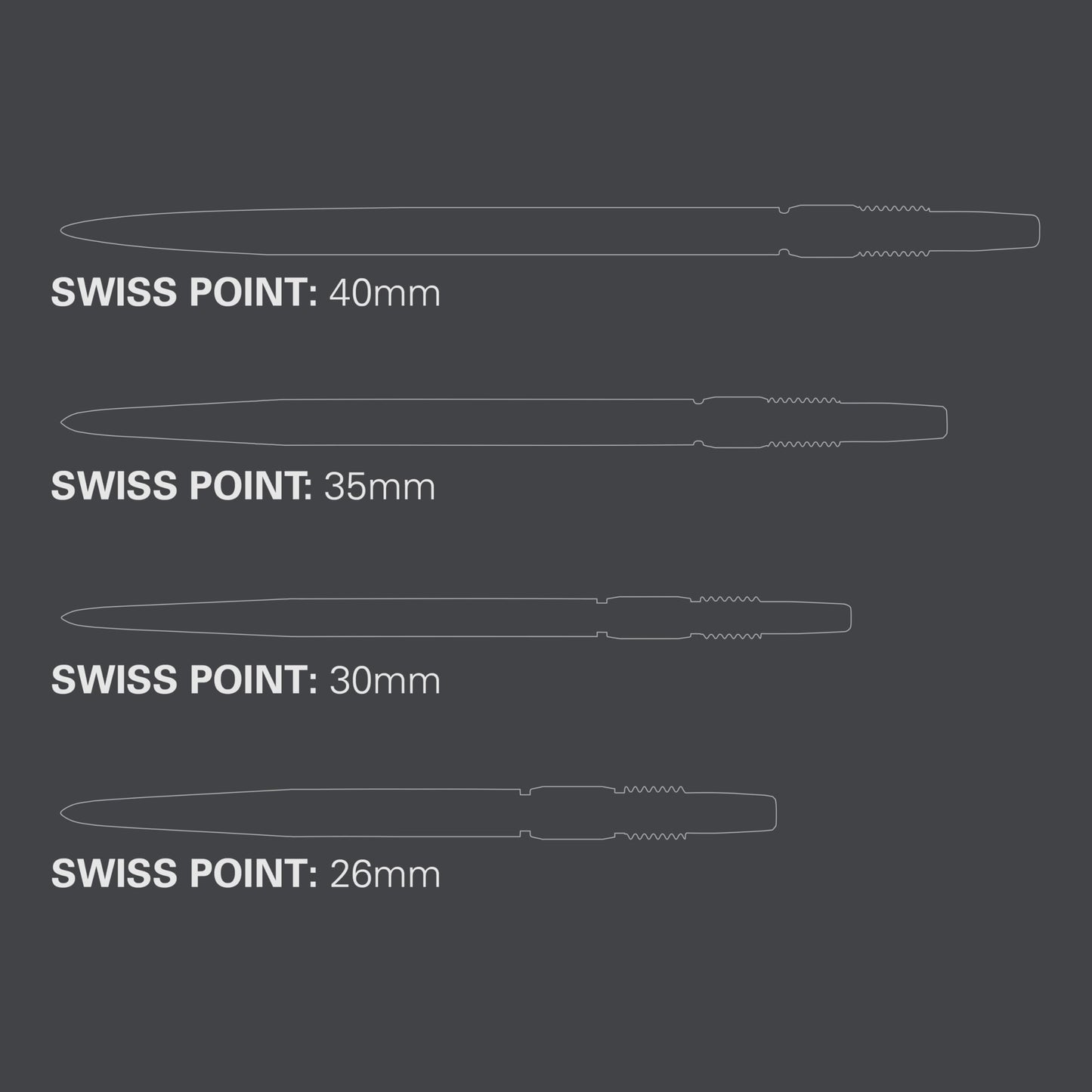 TARGET Darts Swiss Points, Smooth Swiss Point Dart Tips (3 Pack Set of Tips) Change Dart Points, Professional Darts Accessories