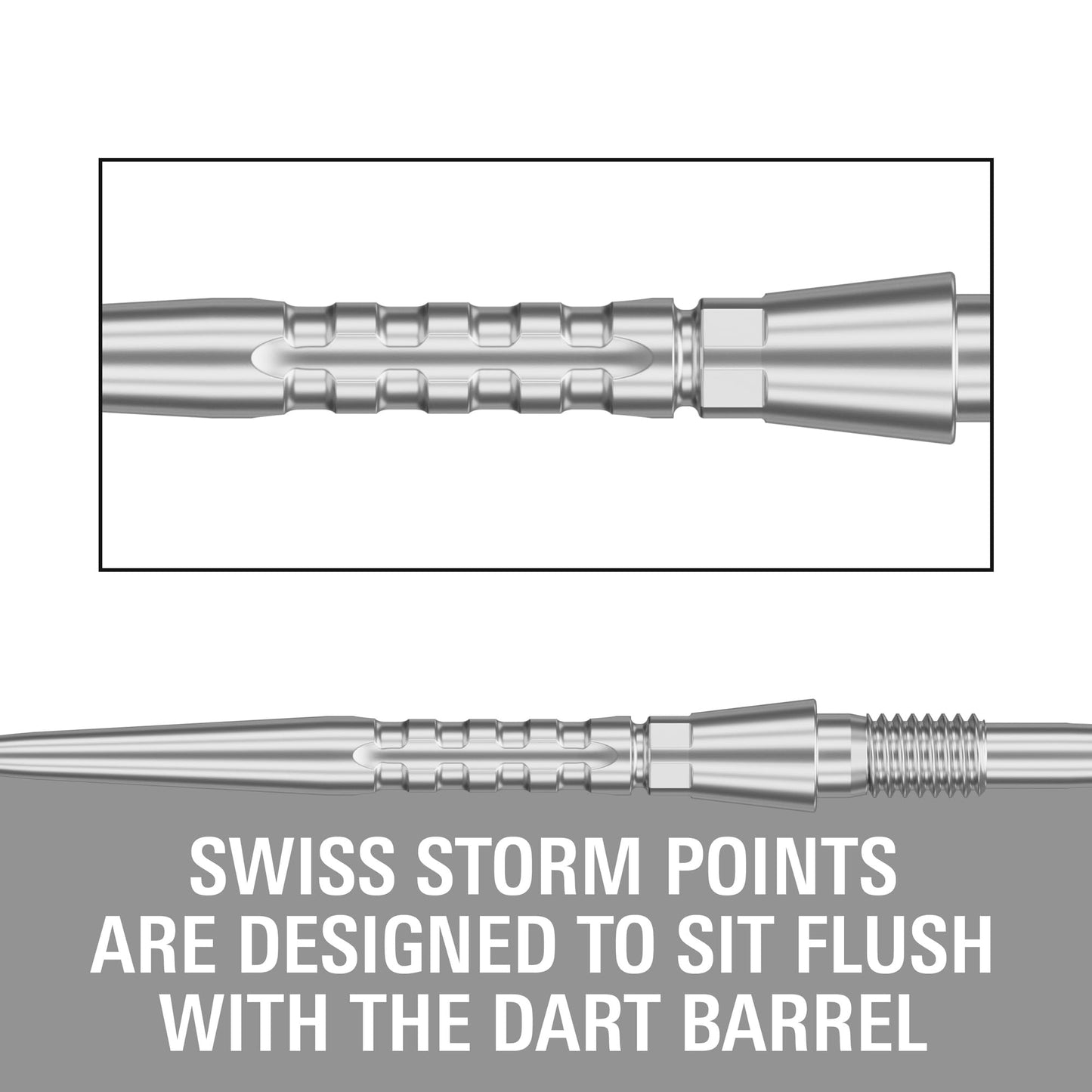 TARGET Darts Swiss Point Storm Dart Points, Surge (3 Pack Set of Tips) 26MM/30MM/35MM – Gold/Silver/Black | Change Dart Points, Swiss Storm Points, Professional Darts Accessories