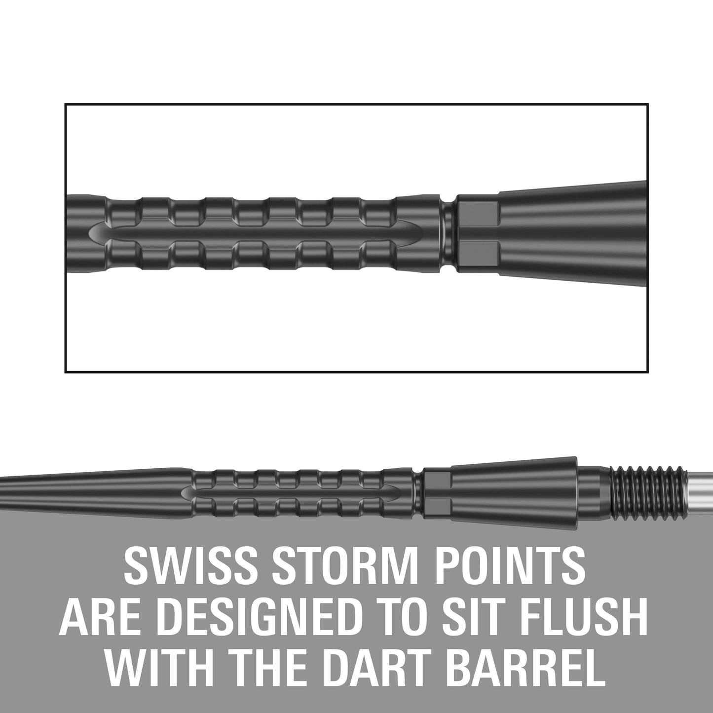 TARGET Darts Swiss Point Storm Dart Points, Surge (3 Pack Set of Tips) 26MM/30MM/35MM – Gold/Silver/Black | Change Dart Points, Swiss Storm Points, Professional Darts Accessories