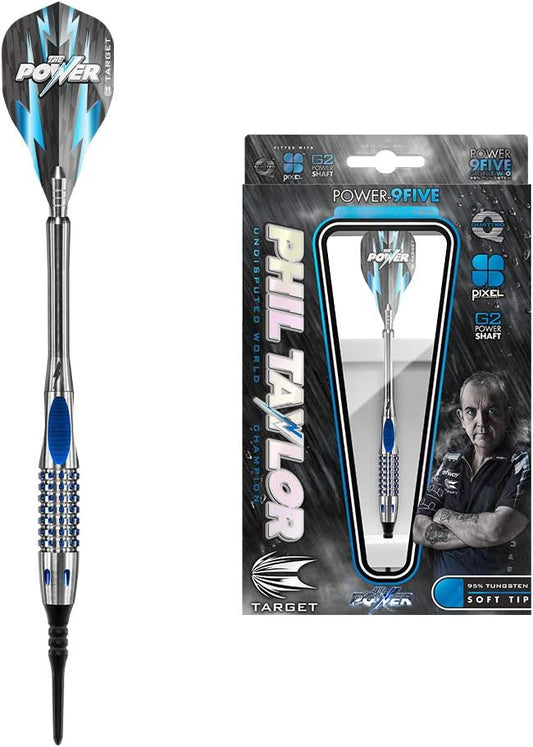 Phil Taylor Power 9-five Gen 2 18g 95% Tungsten Soft Tip Set Darts, Generation 2, 18G EU
