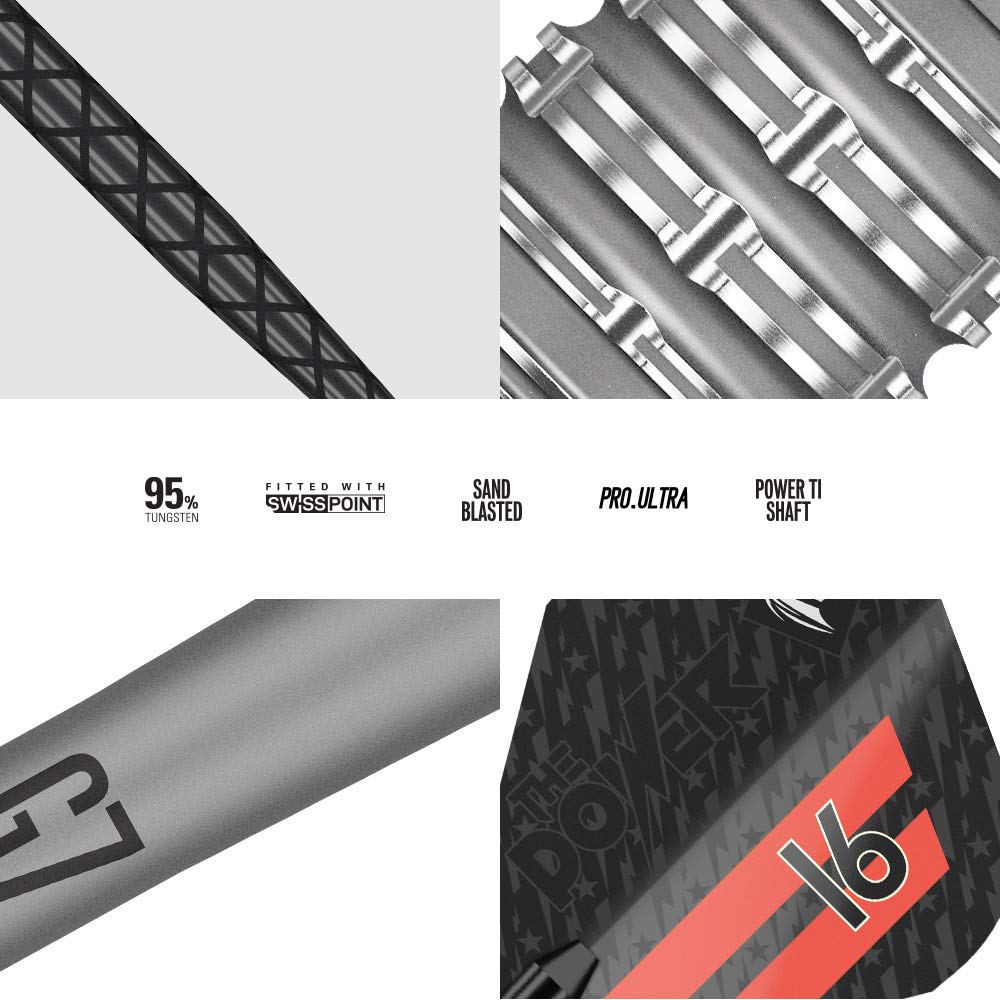 TARGET Darts Phil Taylor Power 9-Five Gen 7 | 95% Tungsten, Swiss Point Steel Tip Darts Set | Player-Edition Dart Set, Swiss Point Darts