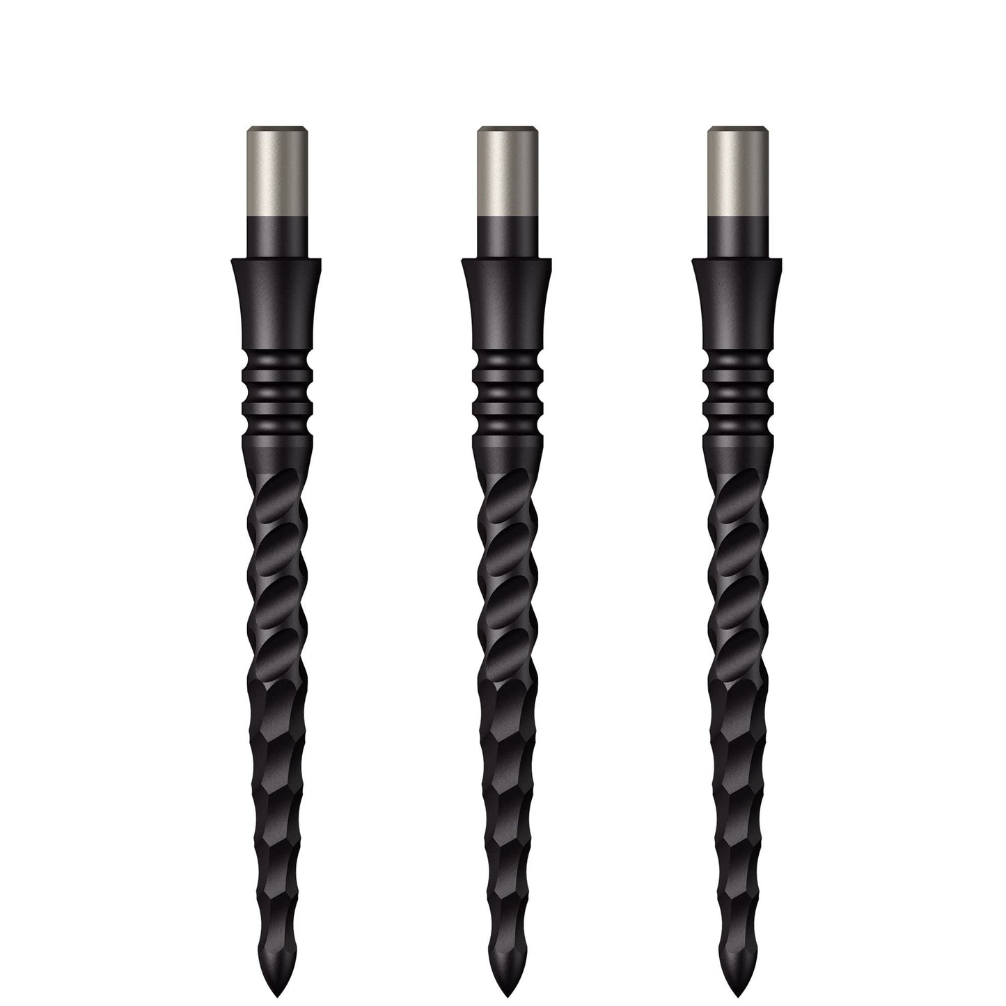 Mission Darts Sniper Steel Tip Replacement Dart Points with Lunar Complete Section Grooving, Multiple Lengths and Colours