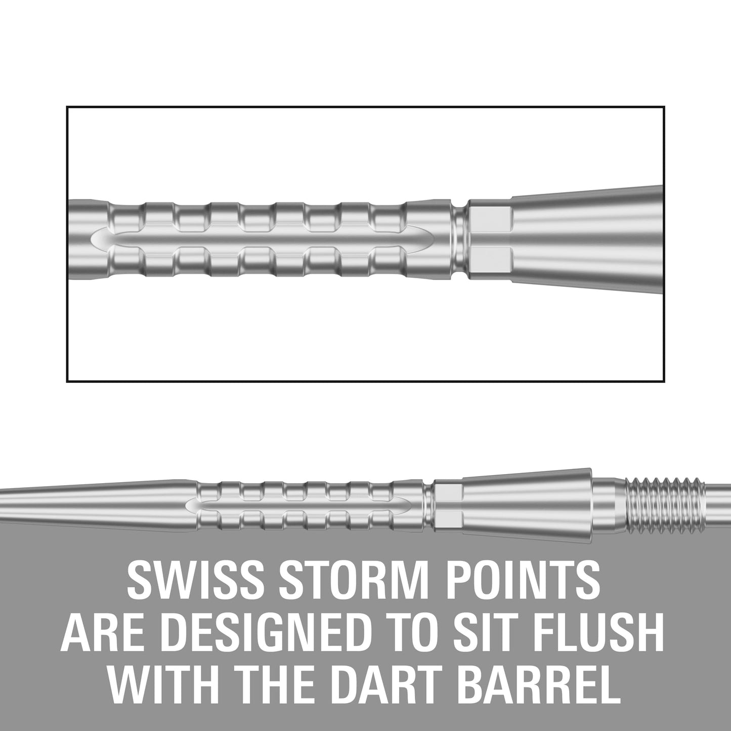 TARGET Darts Swiss Point Storm Dart Points, Surge (3 Pack Set of Tips) 26MM/30MM/35MM – Gold/Silver/Black | Change Dart Points, Swiss Storm Points, Professional Darts Accessories