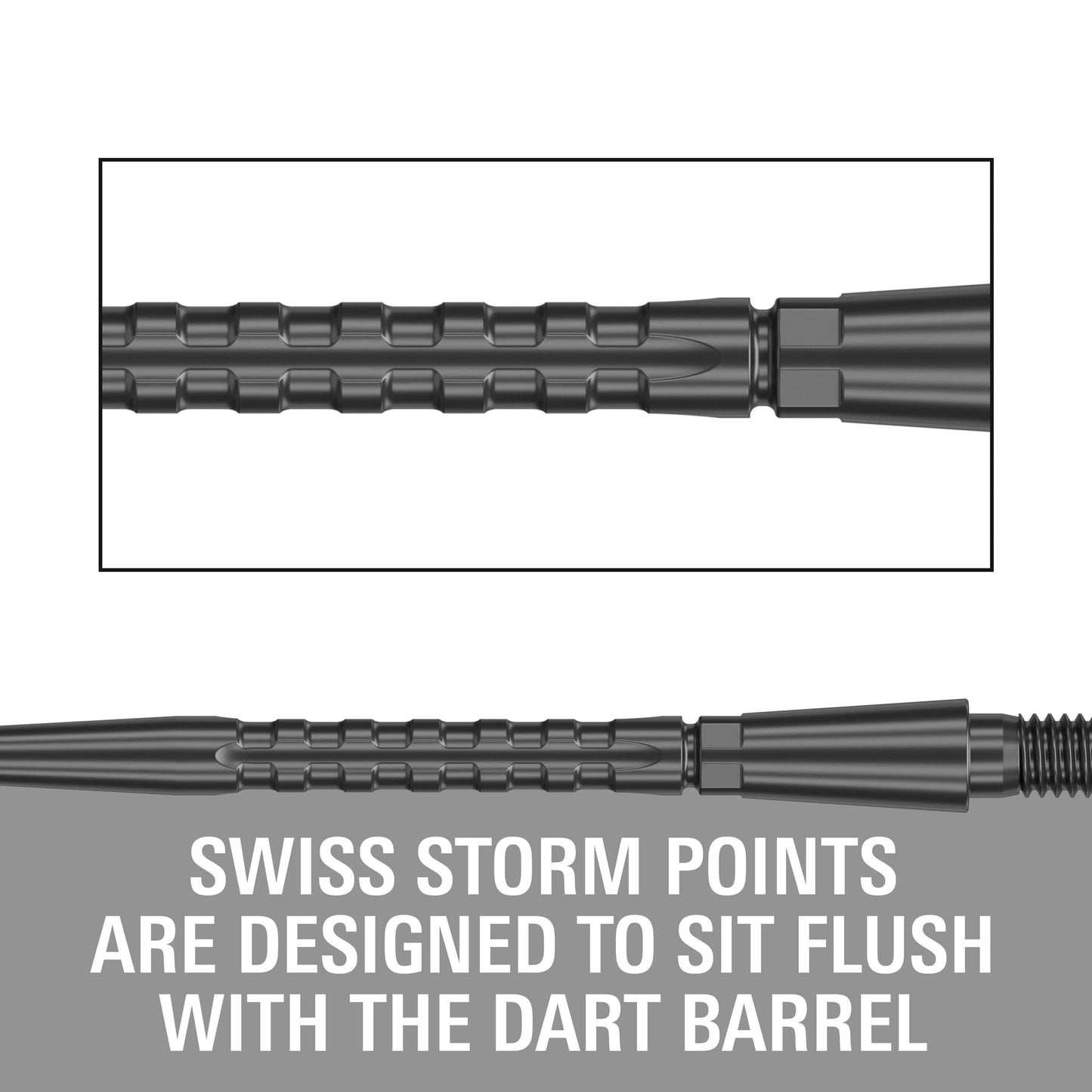 TARGET Darts Swiss Point Storm Dart Points, Surge (3 Pack Set of Tips) 26MM/30MM/35MM – Gold/Silver/Black | Change Dart Points, Swiss Storm Points, Professional Darts Accessories