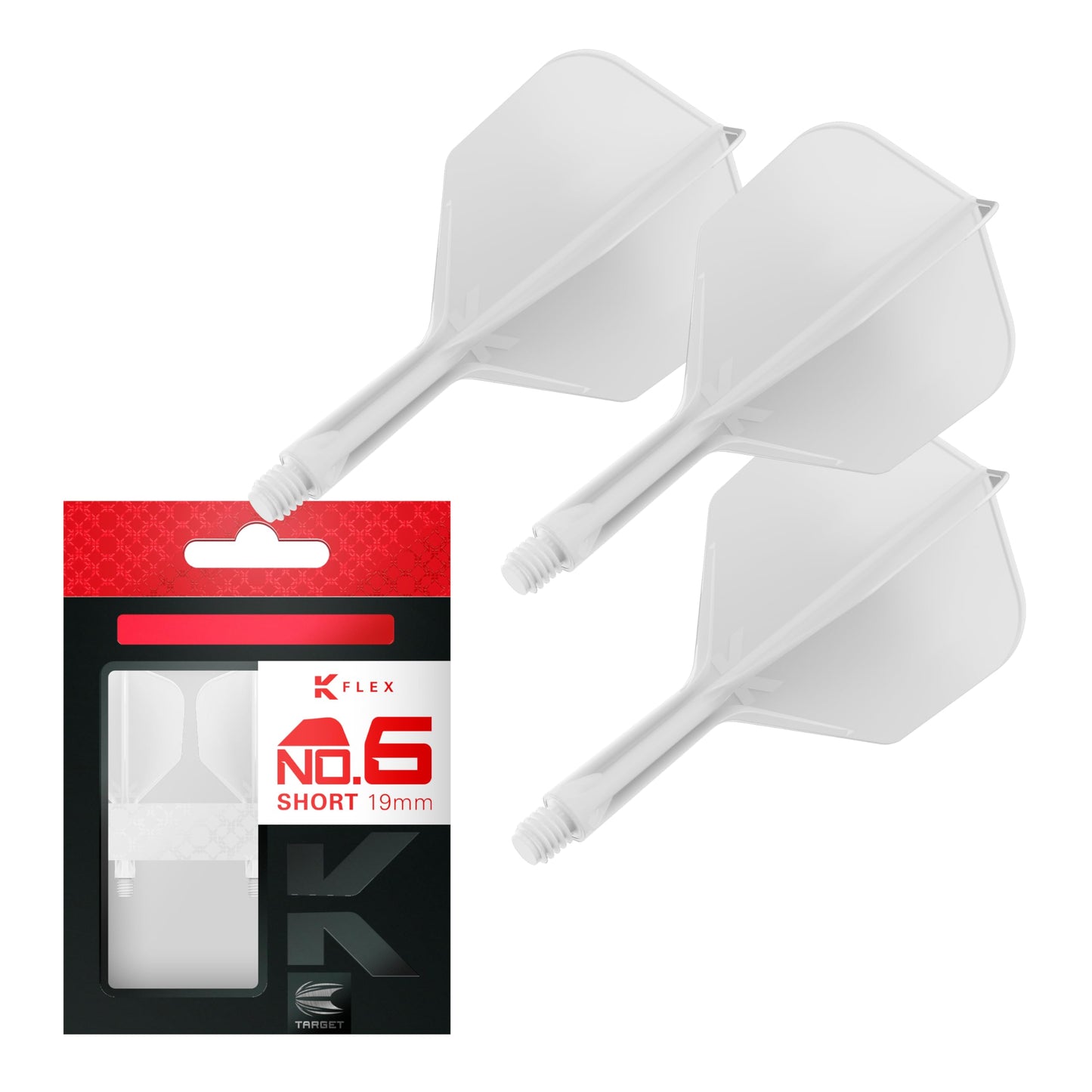 Target Darts K Flex Integrated Dart Flights And Shafts, No.6 | Pack Of 3 K-Flex - No6, Kflex All In One Moulded Dart Flight & Stem Lengths: Short, Intermediate & Medium | Professional Dart Accessories