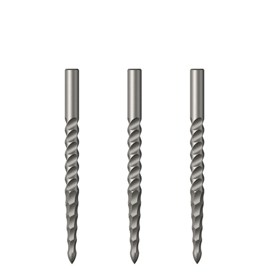 Mission Darts Lunar Silver Steel Tip Replacement Dart Points with Complete or Front Grooving, Multiple Sizes