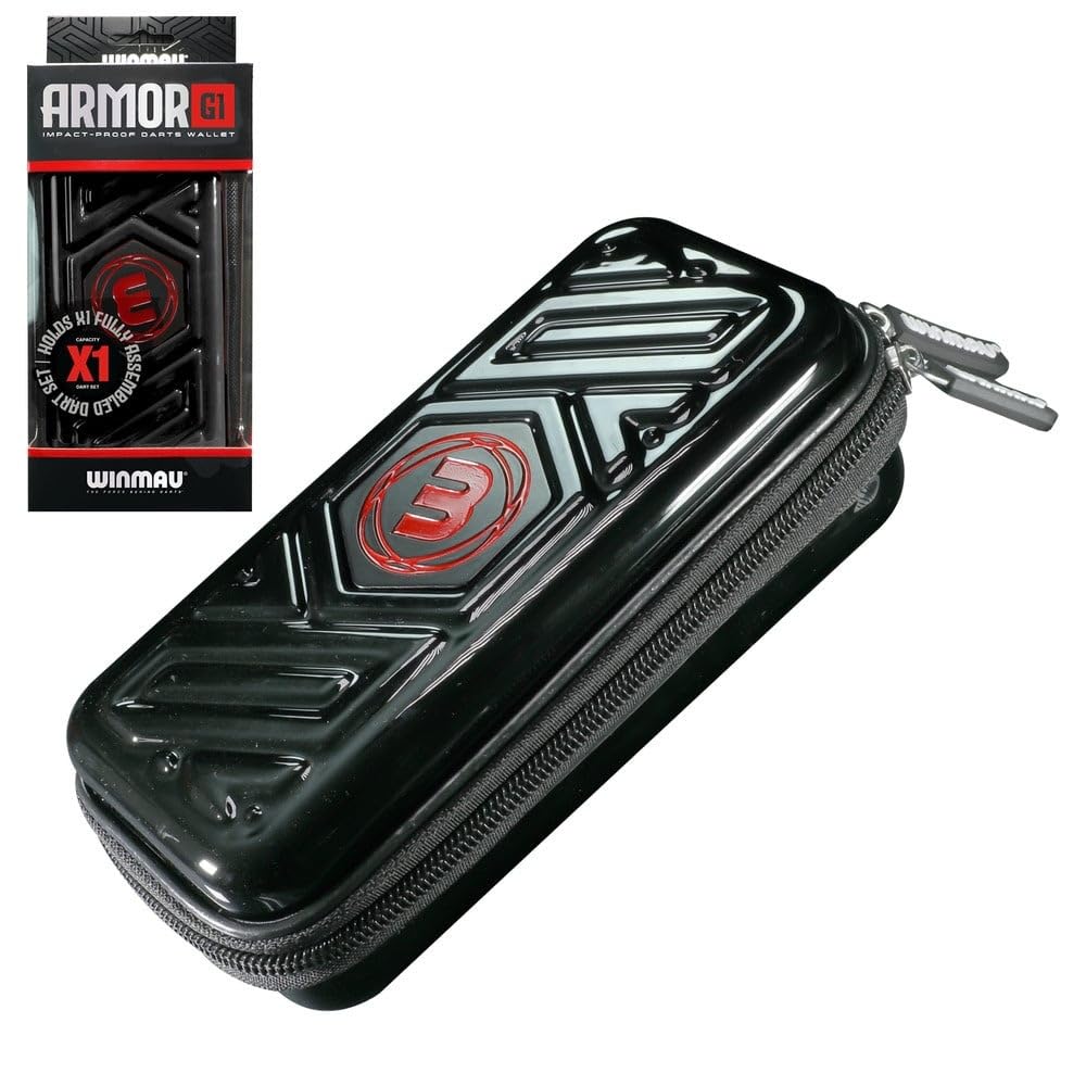 WINMAU Armor G2 Darts Wallet - Red Darts Case Holds Fully Assembled Darts and Accessories - Impact Proof, Ultra-Durable and Secure