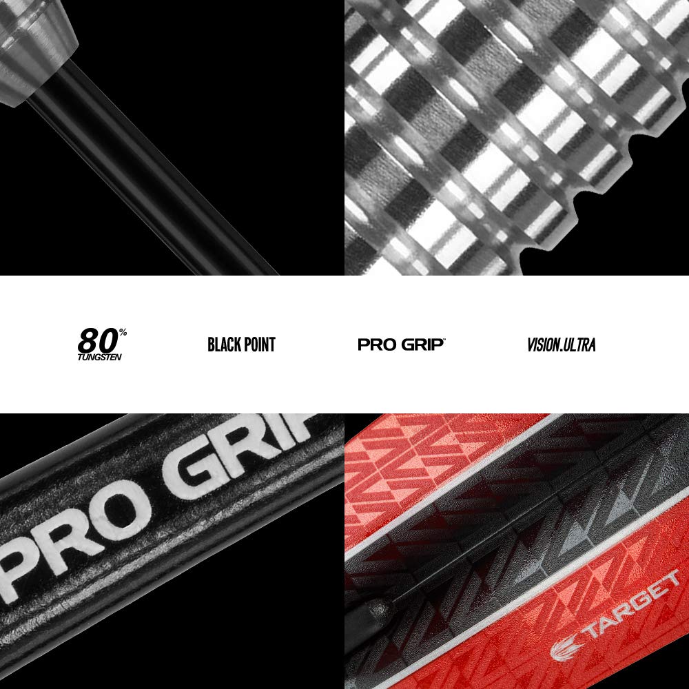 Target Darts Vapor 8 Titanium Nitride 80% Tungsten Steel Tip Darts Set