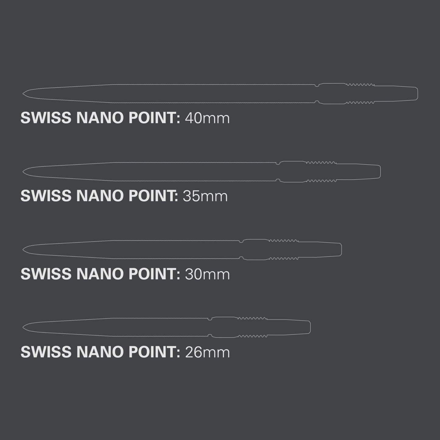 TARGET Darts Swiss Points, Nano Swiss Point Dart Tips (3 Pack Set of Tips) Change Dart Points, Professional Darts Accessories