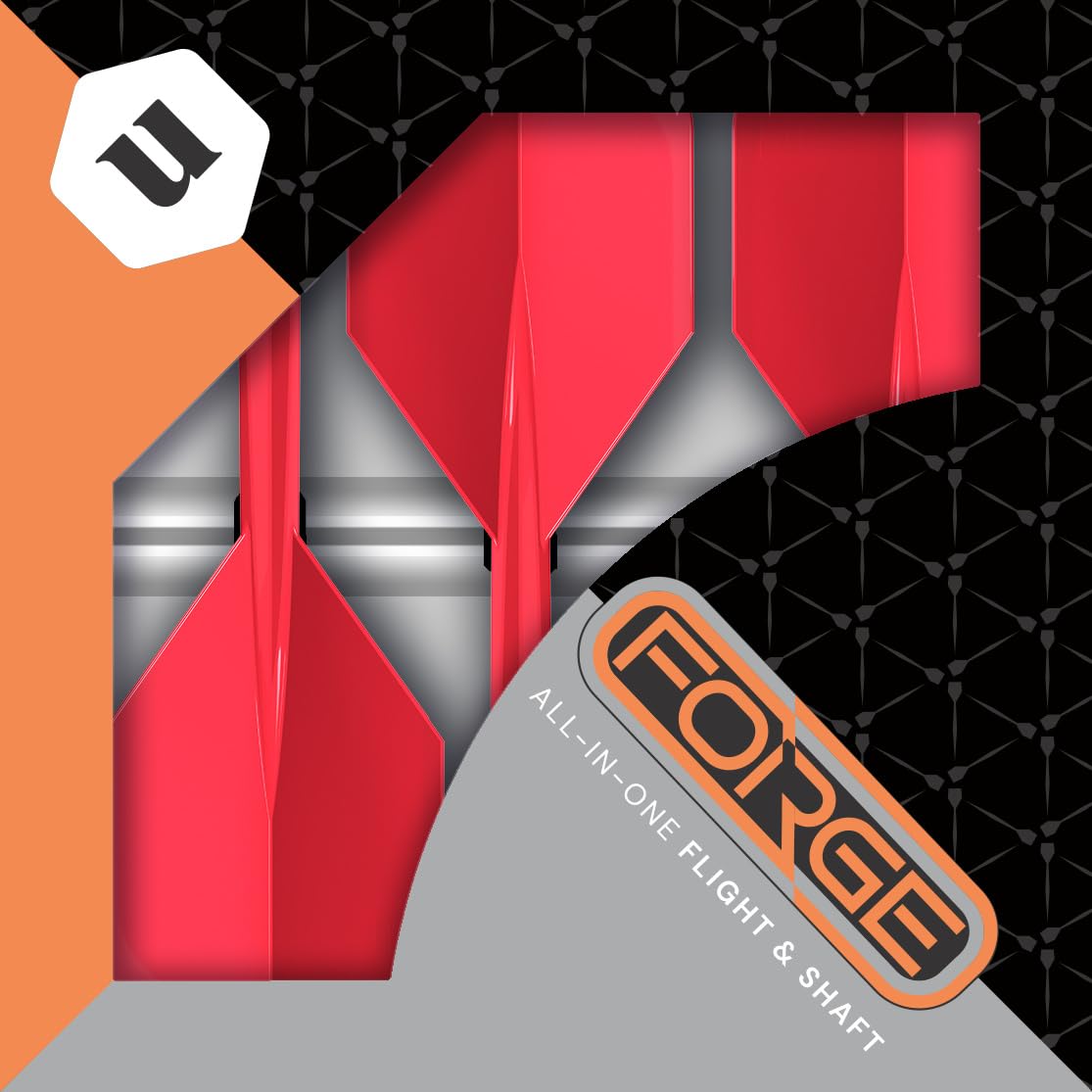 Unicorn Forge Integrated Dart Flights & Shafts | 1 Piece Construction for Perfect 90˚ Angle | Lightweight Tough Polymer | Standard Plus Shape & 2BA Thread | Medium Length Stem 26 mm |