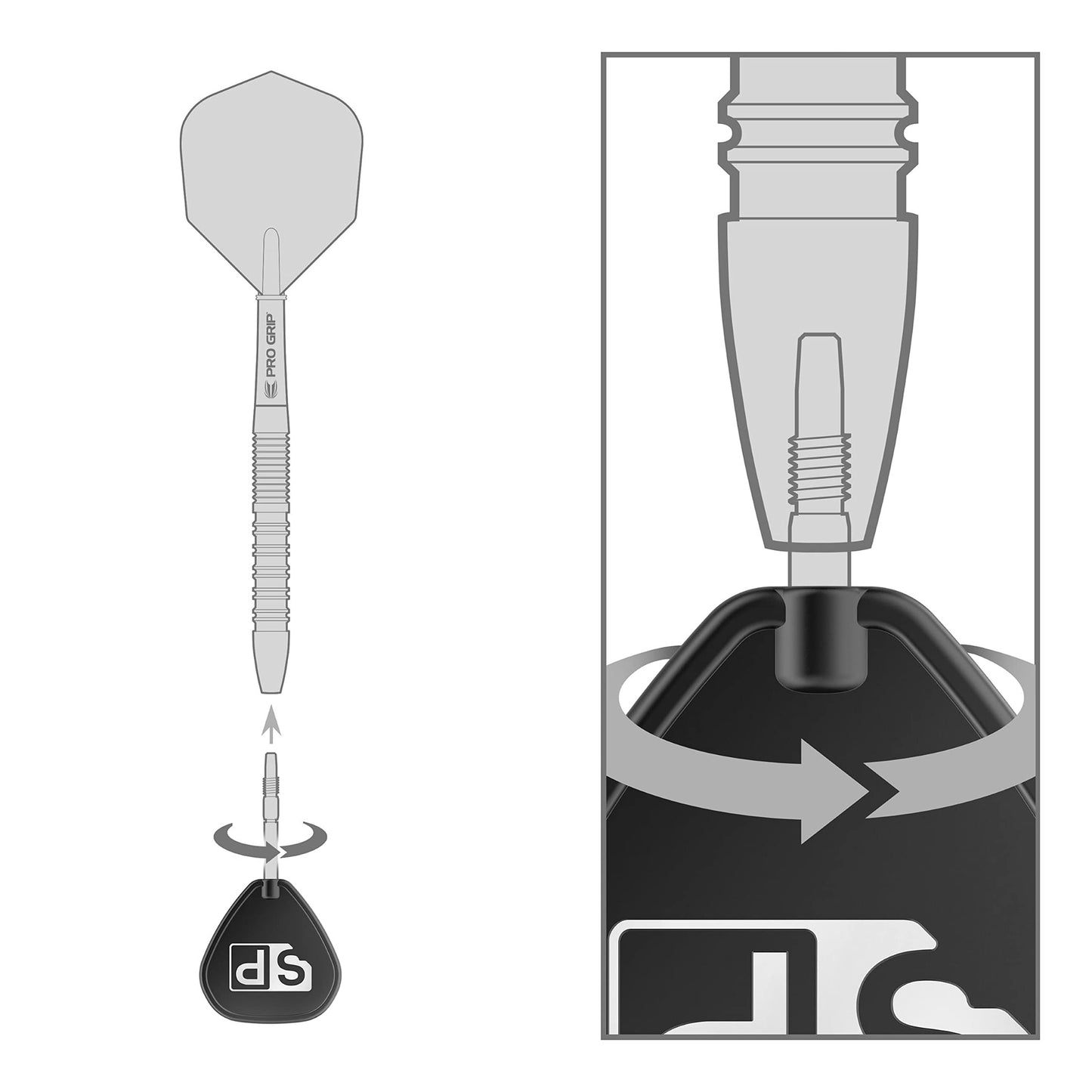 TARGET Darts Nathan Aspinall The Asp Black 80% Tungsten Swiss Point Steel Tip Darts Set