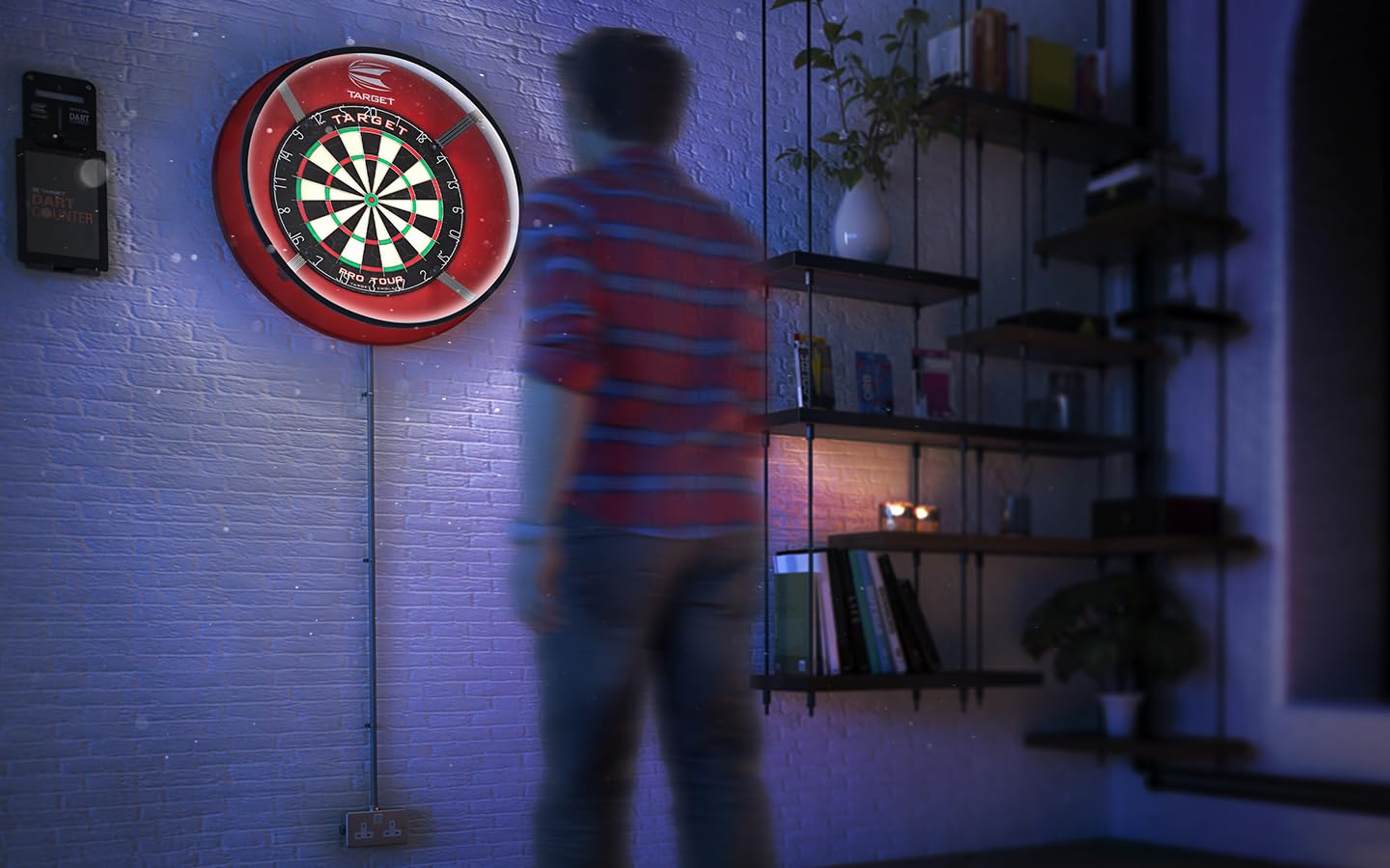 Target Darts Corona Vision Dartboard Lighting System, Black Frame | White LED Dart Board Surround Ring Light | Available with Pro Tour Dartboards Surround & Championship Dartboard, or Oche Dart Mat
