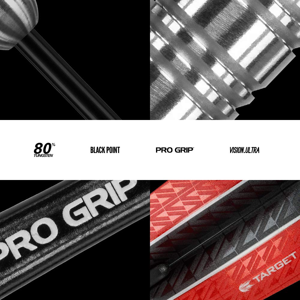 Target Darts Vapor 8 Titanium Nitride 80% Tungsten Steel Tip Darts Set