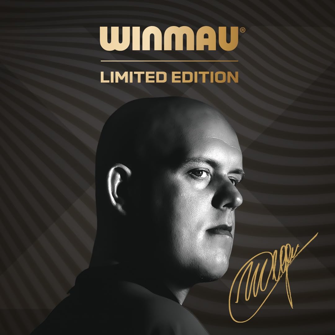 WINMAU – Michael Van Gerwen MvG - EvoX 22.5g Professional Darts Set with Dart Flights and Stems (Shafts)