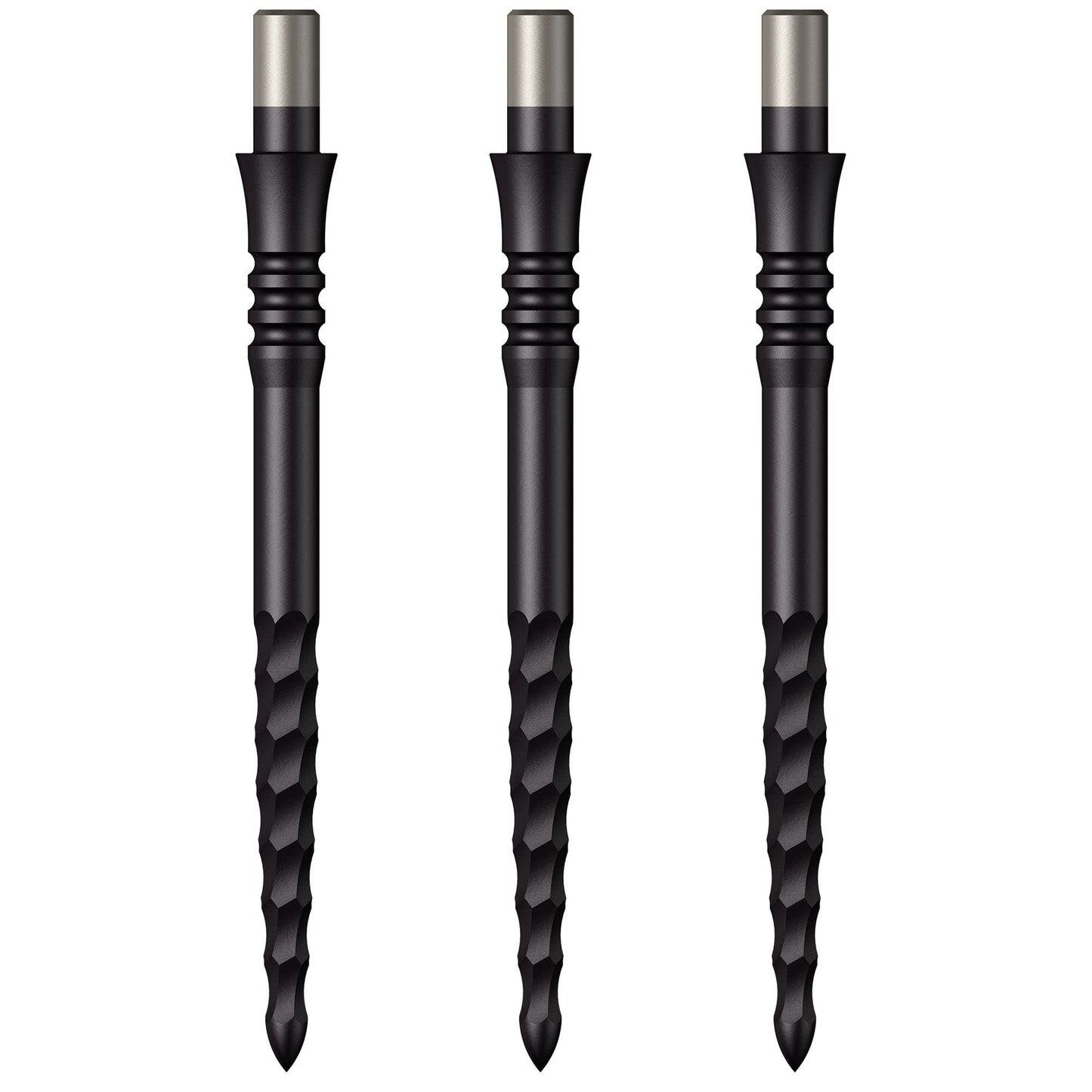 Mission Darts Sniper Steel Tip Replacement Dart Points with Lunar Complete Section Grooving, Multiple Lengths and Colours