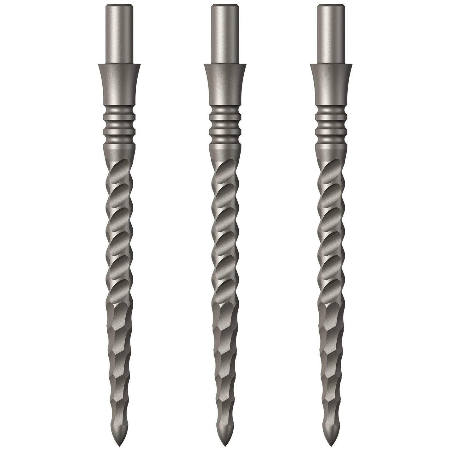 Mission Darts Sniper Steel Tip Replacement Dart Points with Lunar Complete Section Grooving, Multiple Lengths and Colours