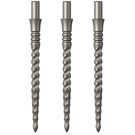 Mission Darts Sniper Steel Tip Replacement Dart Points with Lunar Complete Section Grooving, Multiple Lengths and Colours