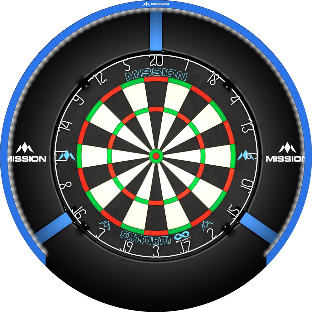 Mission Darts Torus 270 | Dart Board LED Lighting System with Easy Access to Dartboard Area for Unrestricted Play, Sand Blasted Black, Red, Blue, Green, Purple, Bronze and Silver Colours